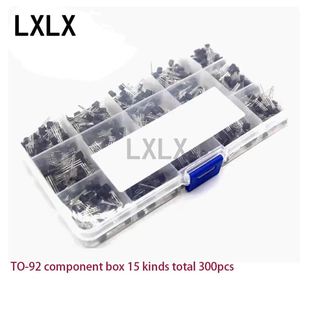 LXLX1 15 Kinds Total 300pcs Transistor Transistor Set Component Box TO-92 S9012/S9013/S9014/S8050/S8550