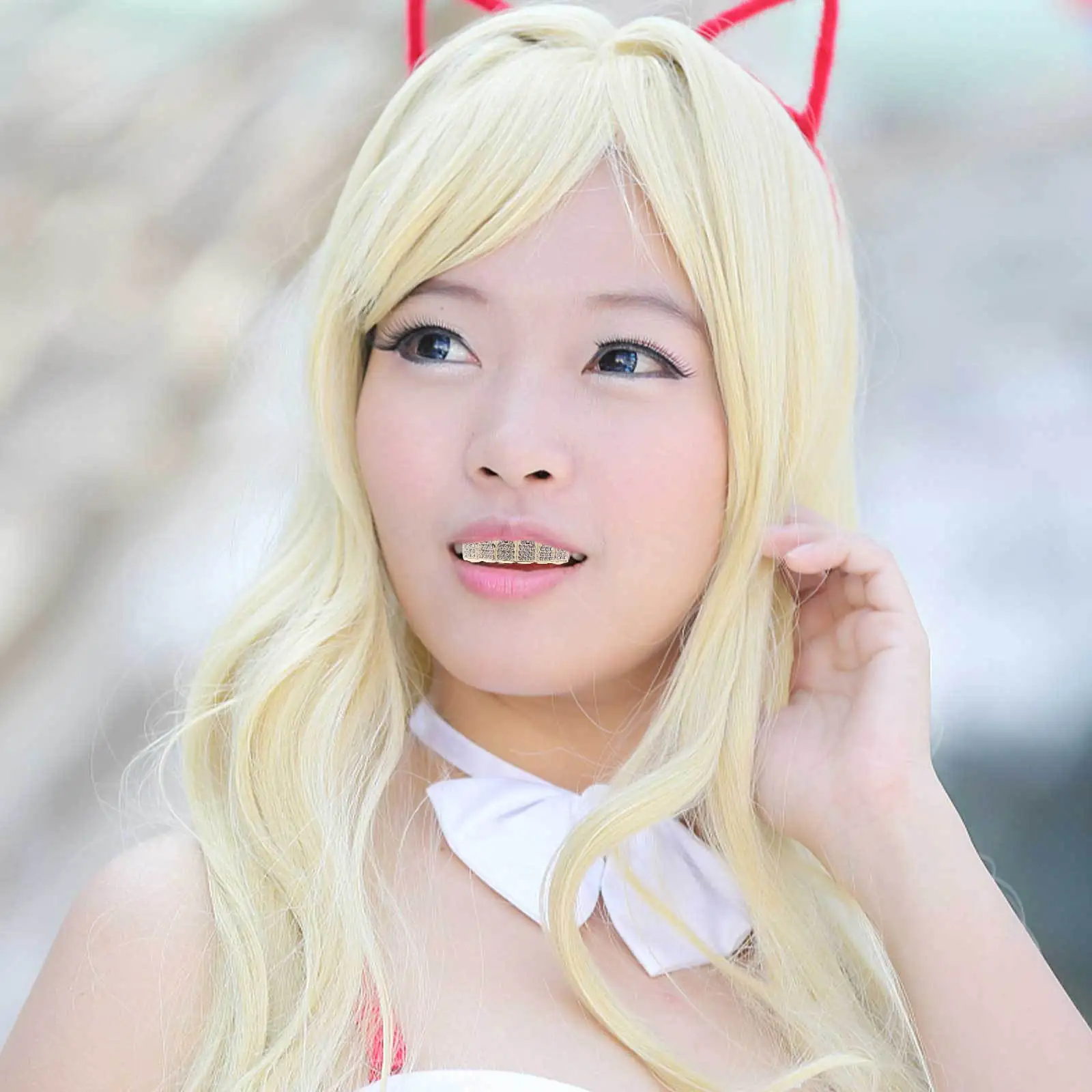 

1Set Adjustable Teeth Grill Set Comfortable Fit Lightweight Mouth Jewelry for Stage Performance Hip Hop Style Fake Braces Kit