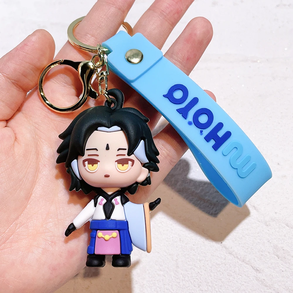 Genshin Impact Figure Model Keychain Kawaii Xiao Ganyu Hu Tao Keqing Barbatos Doll Keyrings for Backpack Ornament Fans Gifts