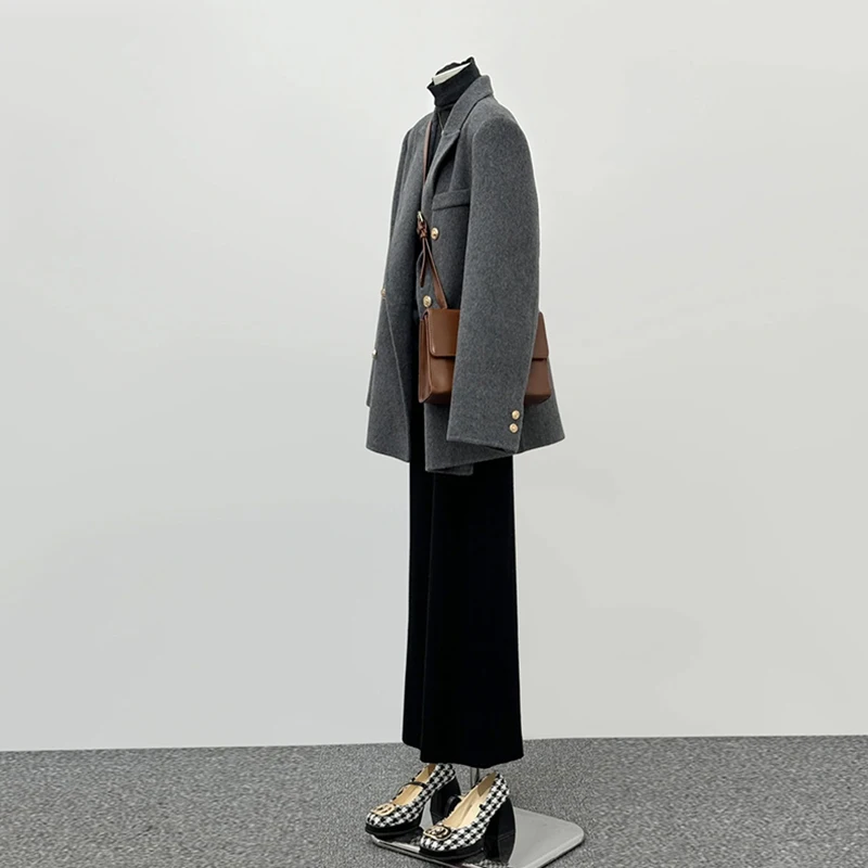 

Двустороннее пальто-бомеры, женское модное маленькое осенне-зимнее высококачественное пальто в Корейском стиле E12648