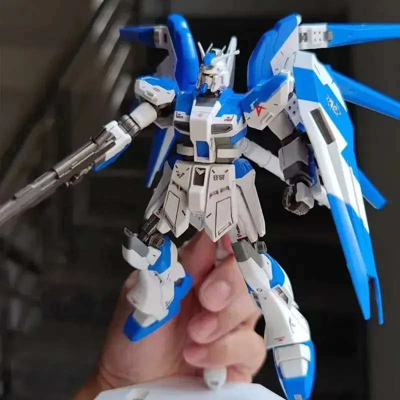 بانداي HG 1/144 RX93v2 مرحبا نو المحارب عمل دمية أنيمي التجمع نموذج لعبة سطح المكتب زينة زخرفية جمع لعبة روبوت هدية