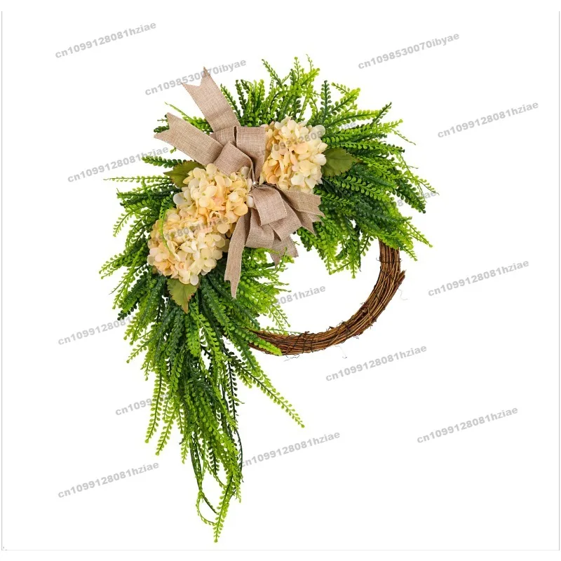 

Пасторальная гортензия, цветочный венок, подвесные украшения, фермерский дом, домашний лук, настенный подвесной венок, имитация двери, подвесной