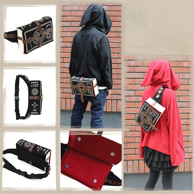 

Поясная сумка в стиле японского аниме, женский рюкзак с буквенным заклинанием, большая вместительная сумка на плечо, мужская реквизит для волшебника, украшения, сумки через плечо