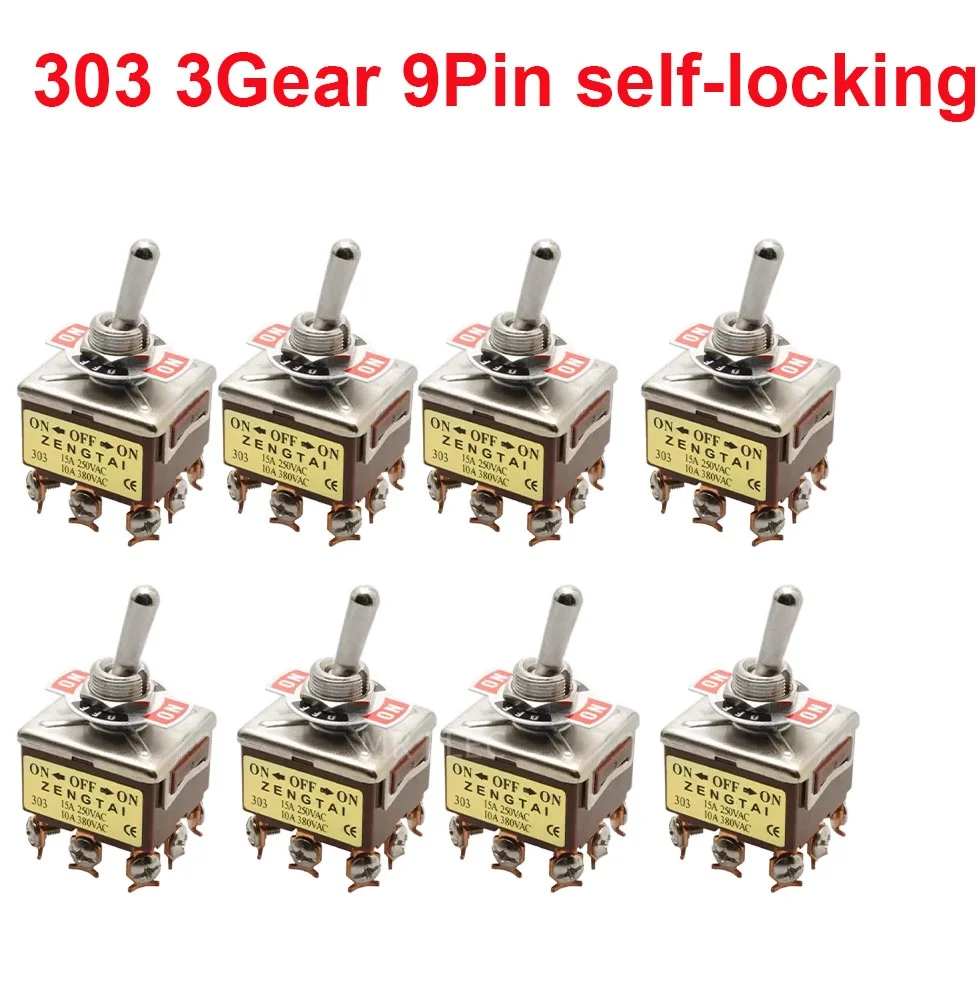 

Кнопочный переключатель, кулисный рычаг, самоблокирующийся ETEN-303/9-контактный 3-скоростной M12, сильноточный, серебряный контакт, тумблер, поворотный рычаг