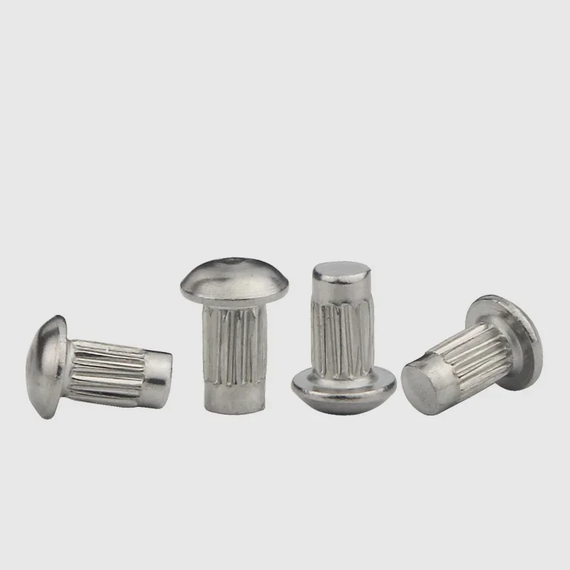 GB827 Standard 304 Stainless Steel Knurled Solid Rivets M1.6-M5 Embossed Fastening Rivets For Name Plate Fixing