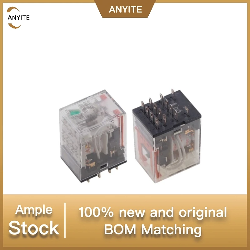 New 2Pcs/LOT   MY4N-GS DC12V    MY4N-GS DC24V      MY4N-GS-AC110V   MY4N-GS-DC48V