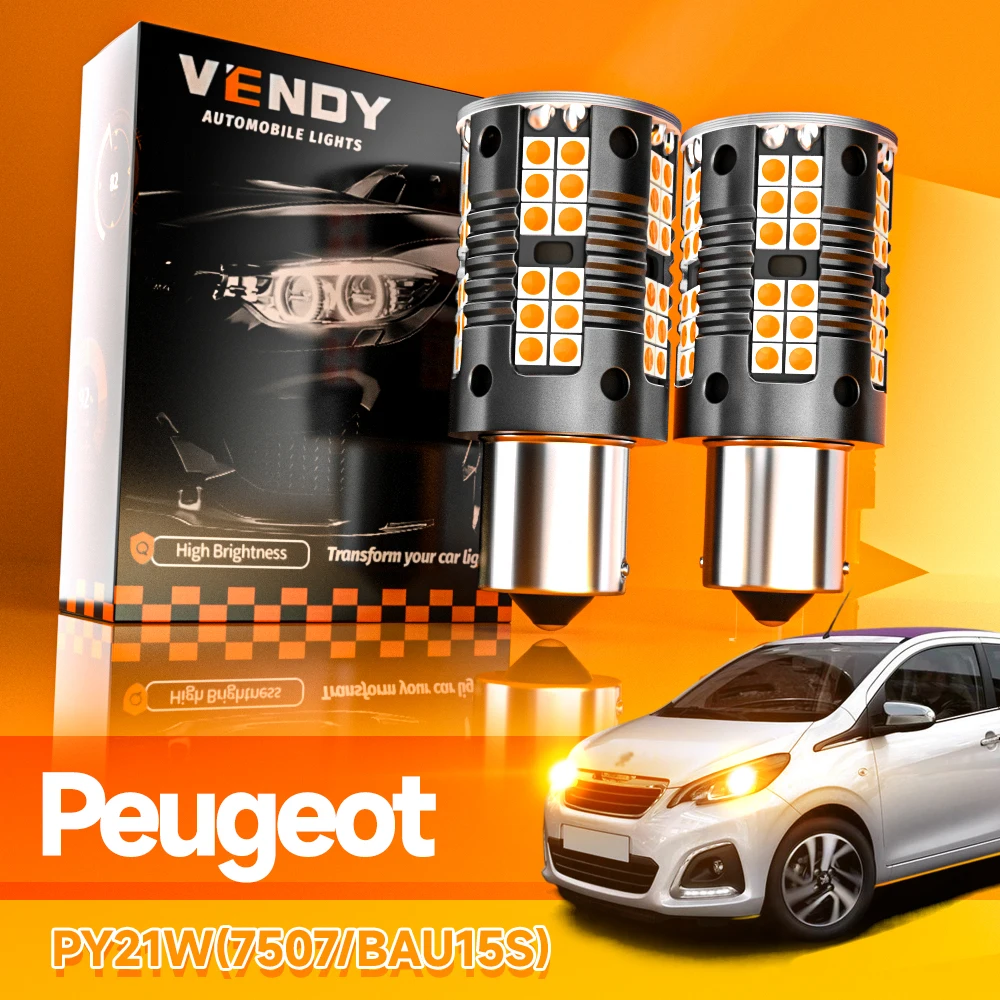 

2pcs LED Turn Signal Light Lamp PY21W BAU15S For Peugeot 108 2008 207 206+ 208 3008 MPV 301 308 CC 508 SW 807 RCZ Bipper Rifter