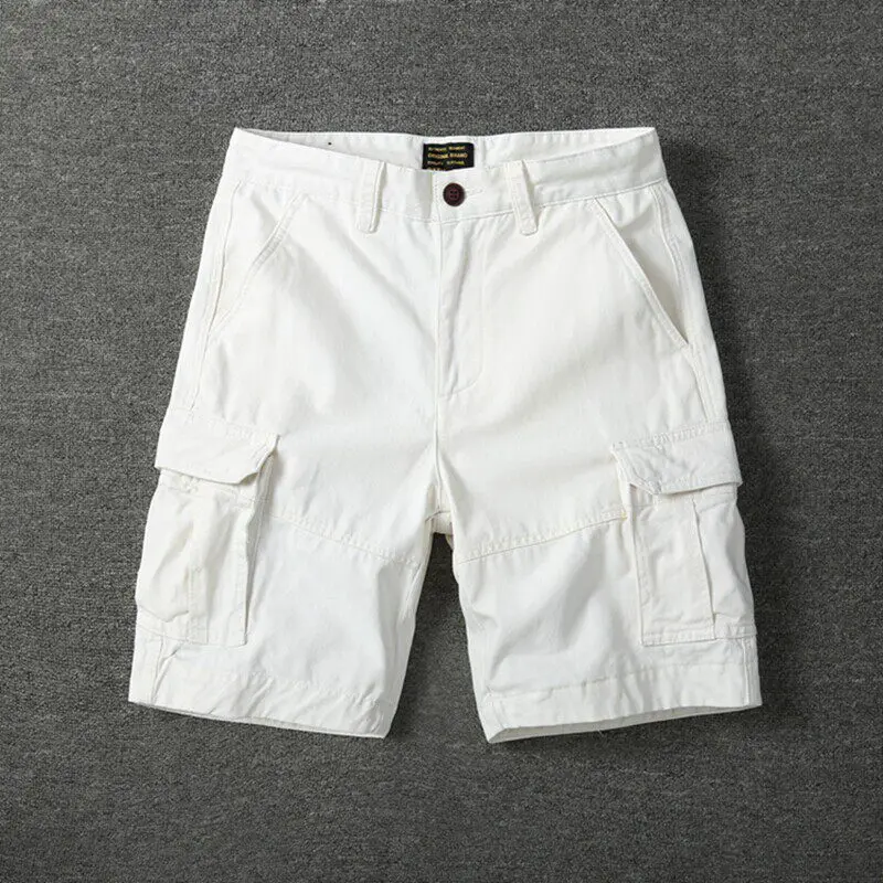

Summer 2026 Men's Workwear Cotton Shorts Quater Length Washed Pure Cotton mid Waist Loose Fit Casual Youth Fashion Trend
