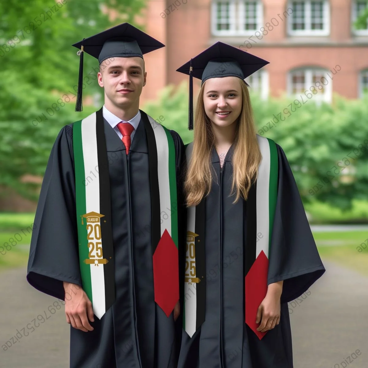 

Новый флаг Палестины, унисекс, топ с принтом, выпускной палантин, пояс для взрослых, простой выпускной палантин, класс 2025 года