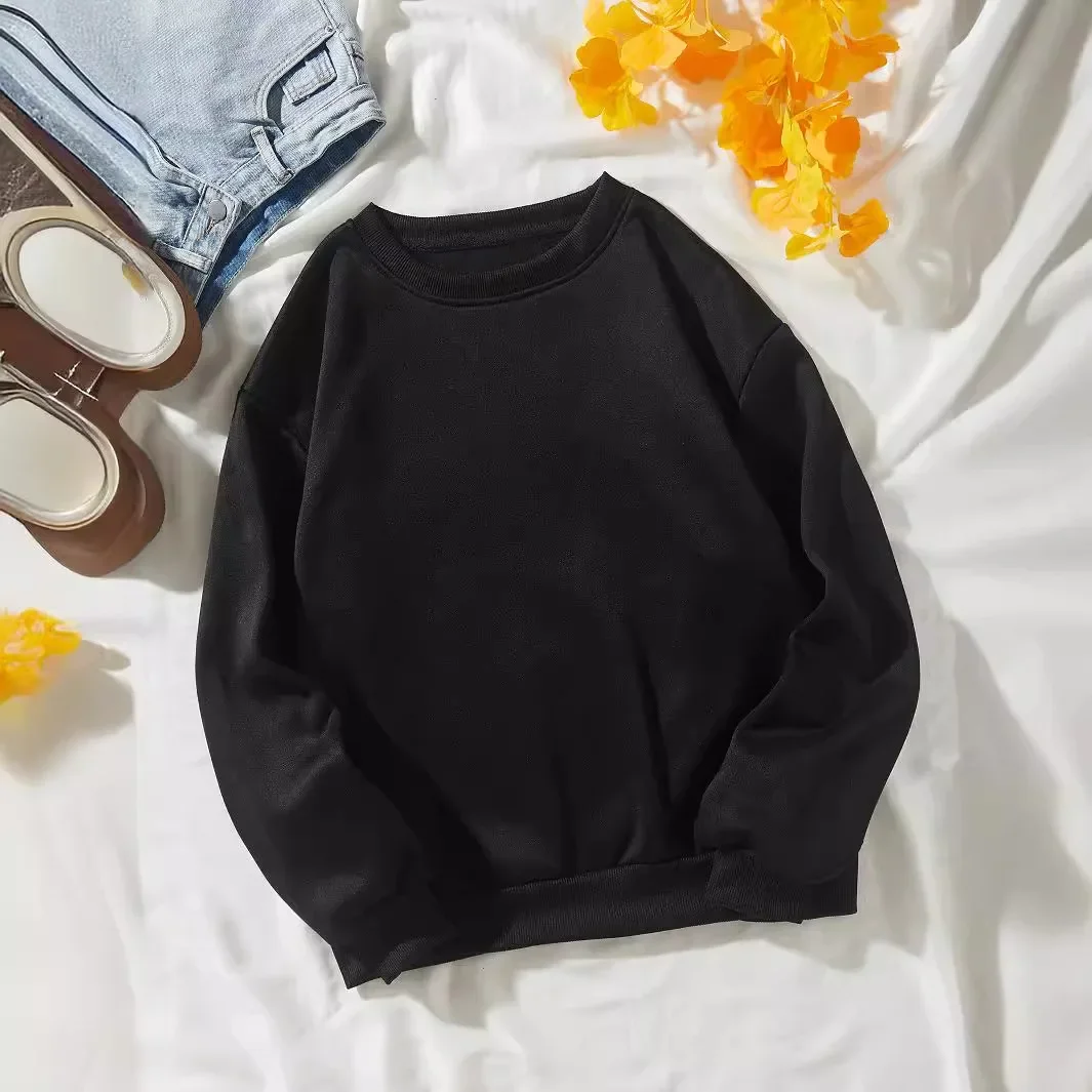 ربيع عادية مبطن بالصوف سميكة فضفاضة بلون طاقم الرقبة هوديي المرأة ربيع موضة ملابس خارجية جديد 2024 #2