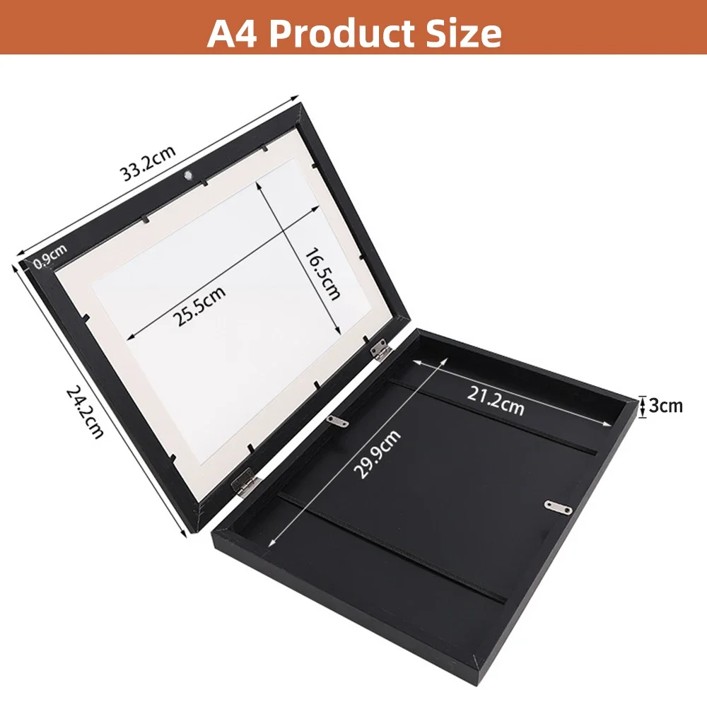 1/2/3 PCS Kids Art Frame Set Kids Artwork Organizer Wooden Replaceable Photo Display Home Office Painting Display A4 Size