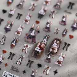 1pcs 5D Cartoon Rabbit Nail Art Stickers Kawaii Drak Gothic Japanese Animals Self Adhesive Manicure Decals Decorations Accessory