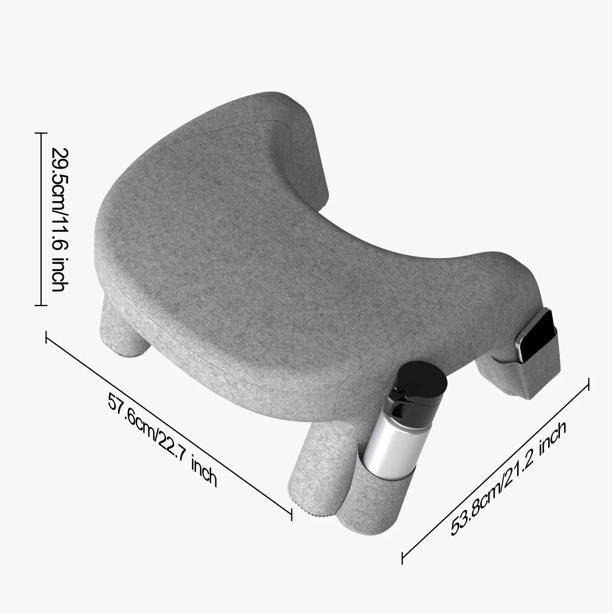 Multi-functional Reading Pillow, Lap Desk Pillow with Cup Holder & Side Pocket for Reading Working Gaming on Bed Sofa