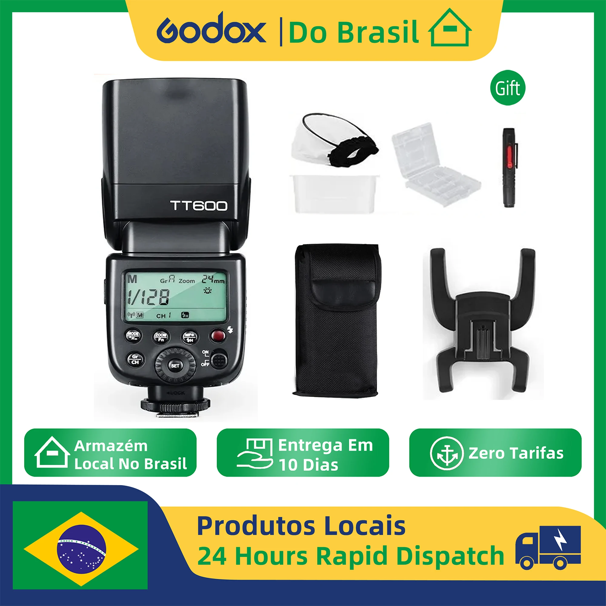 【Do Brasil】Godox TT600 2.4G فلاش كاميرا GN60 Master/Slave Speedlite لكاميرات Canon Nikon Sony Pentax Olympus Fuji Lumix