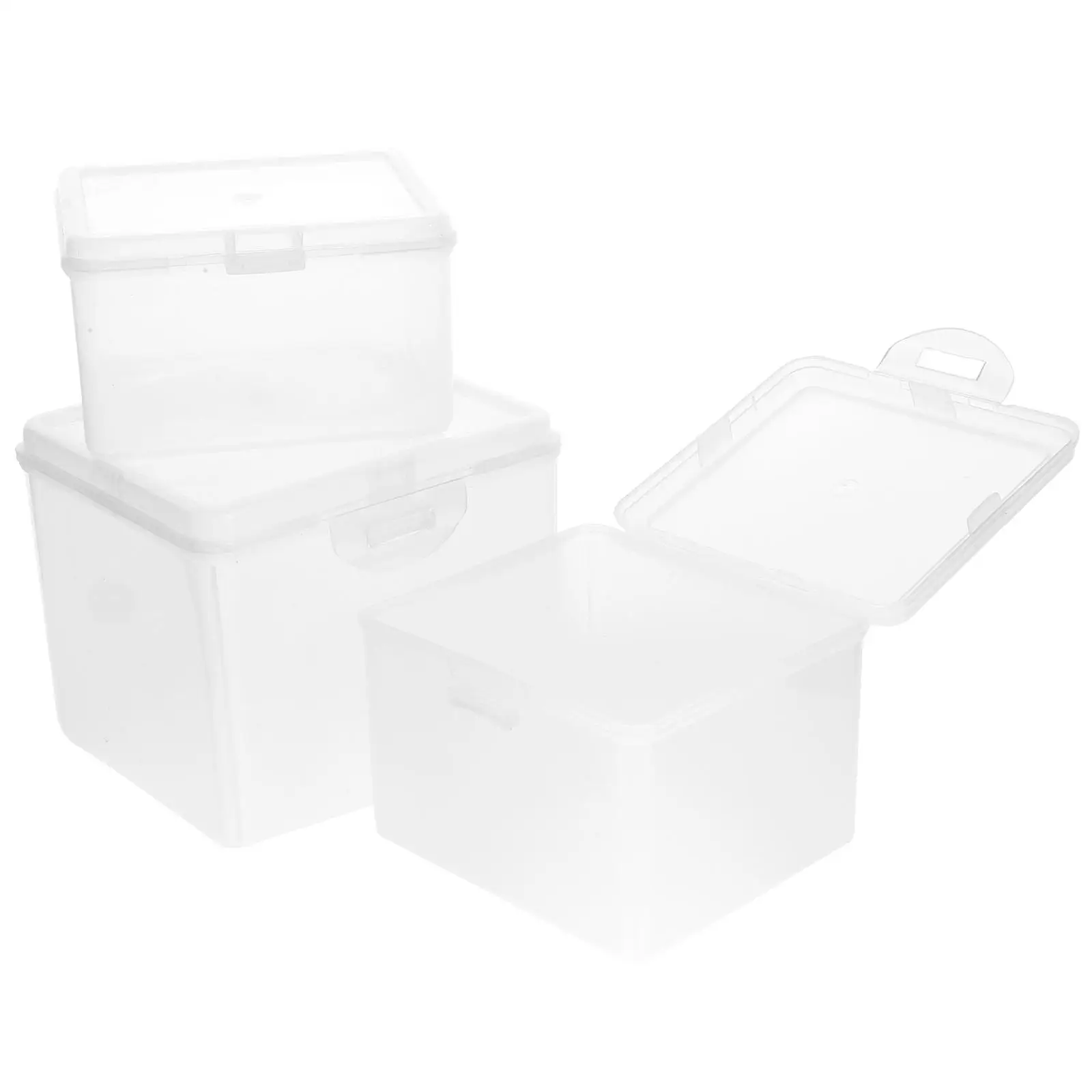 

3 Pcs Holder Storage Box Scrapbook Organizer Large Medium Small PP Material Scrapbook Paper Storage Home Office