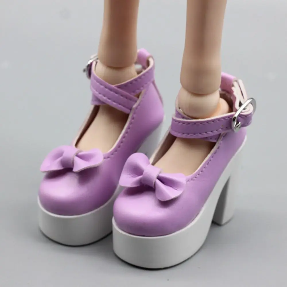 Kids Toy PU Leather 60cm Doll Shoes Causal Wear Princess Bowknot Doll High Heel Shoes 7.8CM Doll Boots 1/3 Doll Shoes Girls Gift