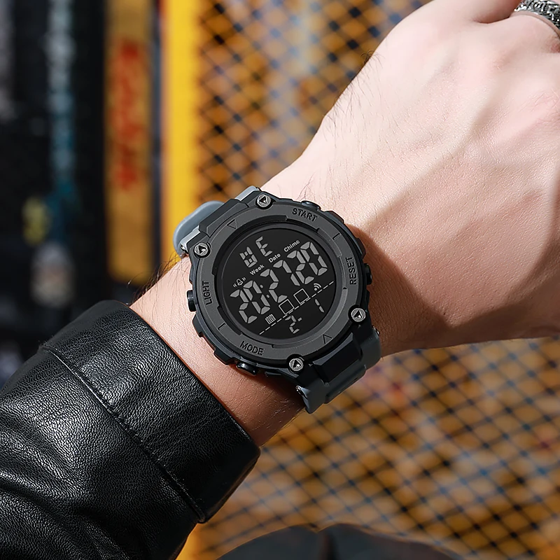 ساعة رجالية رياضية جديدة ساعة رقمية ساعة توقيت مضيئة تاريخ الأسبوع مقاوم للماء ساعة رجالية ساعة إلكترونية ساعة الطالب