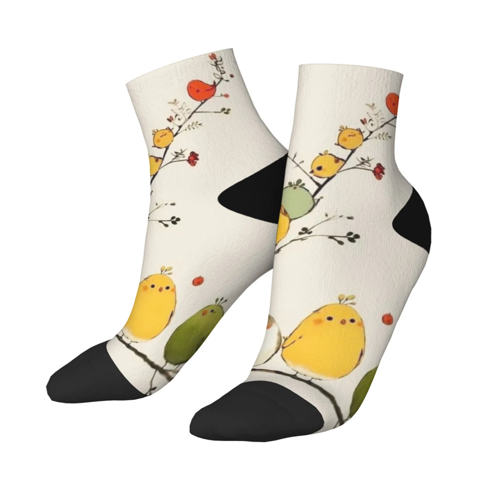 

Короткие носки с желтой птицей, удобные повседневные носки из смеси полиэстера для женщин и мужчин, унисекс, мягкие дышащие, легкие, модные