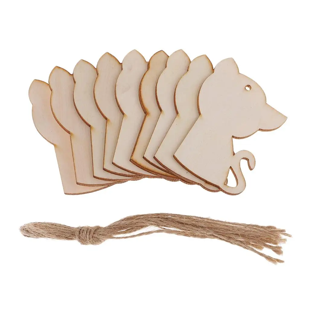 Wooden Tag Wooden Animal Cutout Stud Christmas Tree Table Wedding Decoration