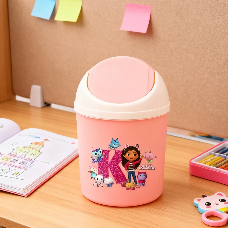 

Gabby Dollhouses Cute Mini Desktop Bin Cartoon Anime Small Trash Can Children Bedroom Trash Can Garbage Can Clean Home Desk Gift