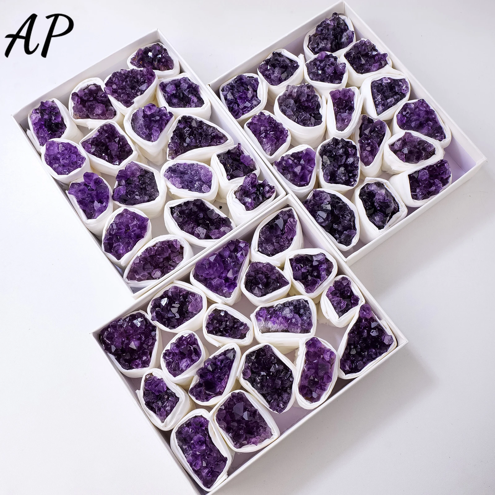 

1pc Natural Amethyst Cluster Block Raw Stone Set Ornament Make a Wish Crystal Cluster Home Decoration