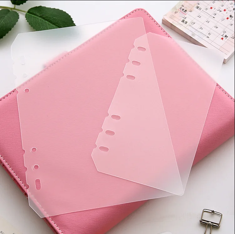 A5 A6 A7 B5 A4 Loose-leaf Divider And Baffle PP Transparent Matte Loose-leaf Universal Notebook Divider Accessories