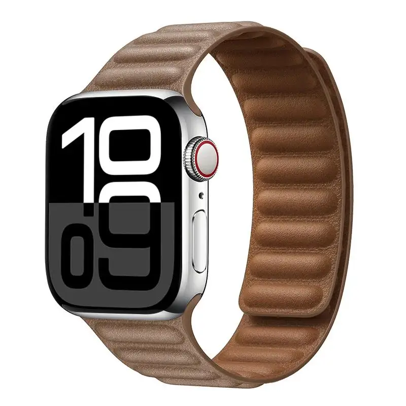 Lederarmband für Apple Watch 49mm 46mm 42mm 41mm Original Magnetisches Schlaufenarmband iWatch 12 11 10 9 8 7 SE Ultra 2 3 4