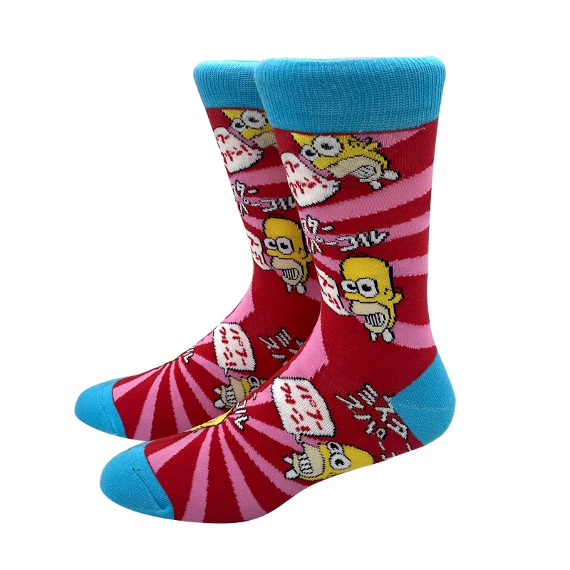 2023 New Anime Simpsons Men Socks Harajuku Cotton Long Socks Women Knee-High Cosplay Sock Adult Happy Funny Hip Hop Socks 37-45