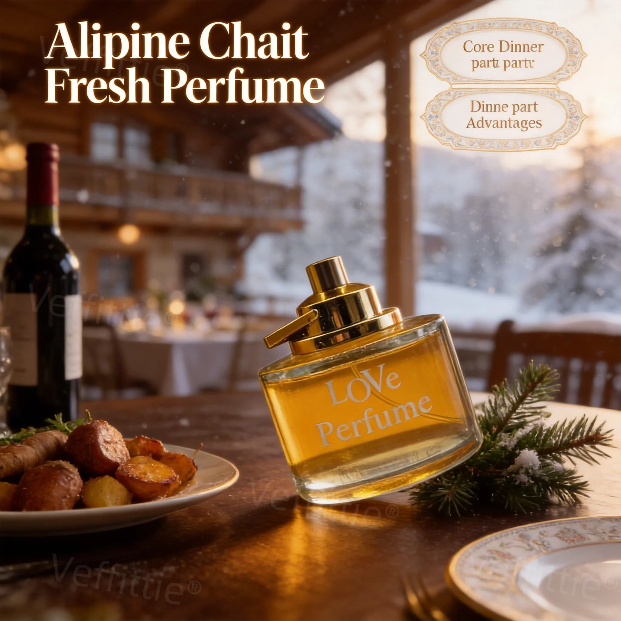 Perfume Amaderado Cítrico Alpine Wilderness 100ml, notas de apertura de bergamota y piña, notas de corazón de geranio y abedul, base de almizcle y ámbar gris, frescura duradera todo el día.