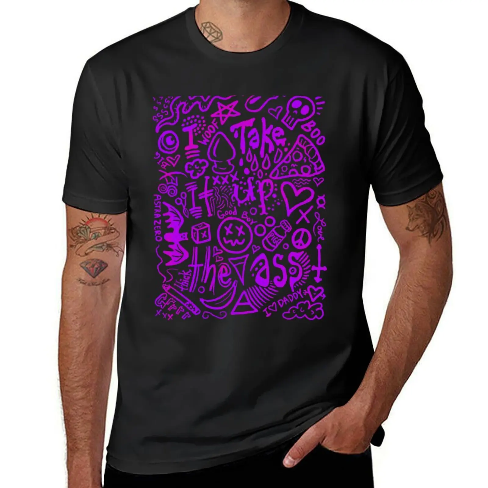 

Astra Zero : I Take it Up the A$$ ( purple puke ) T-Shirt anime t shirts man clothes anime shirt mens white t shirts