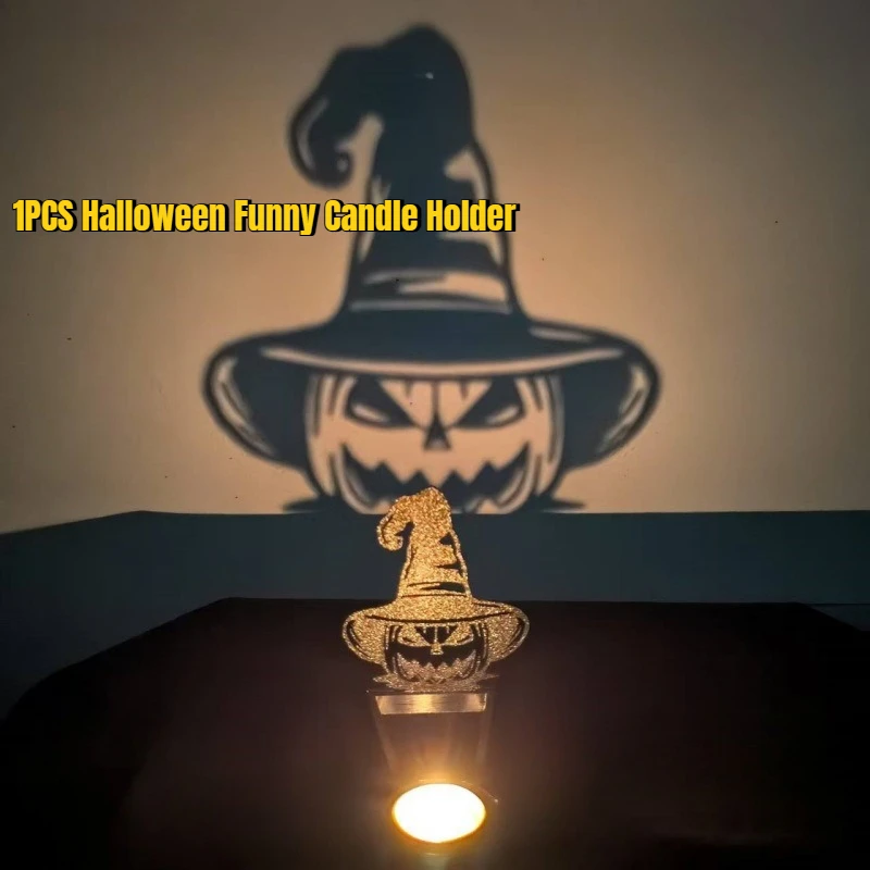 

1 шт., забавный подсвечник на Хэллоуин, праздничное украшение стола, призрачный подсвечник, орнамент, креативная металлическая подставка для теней, декор для вечеринки