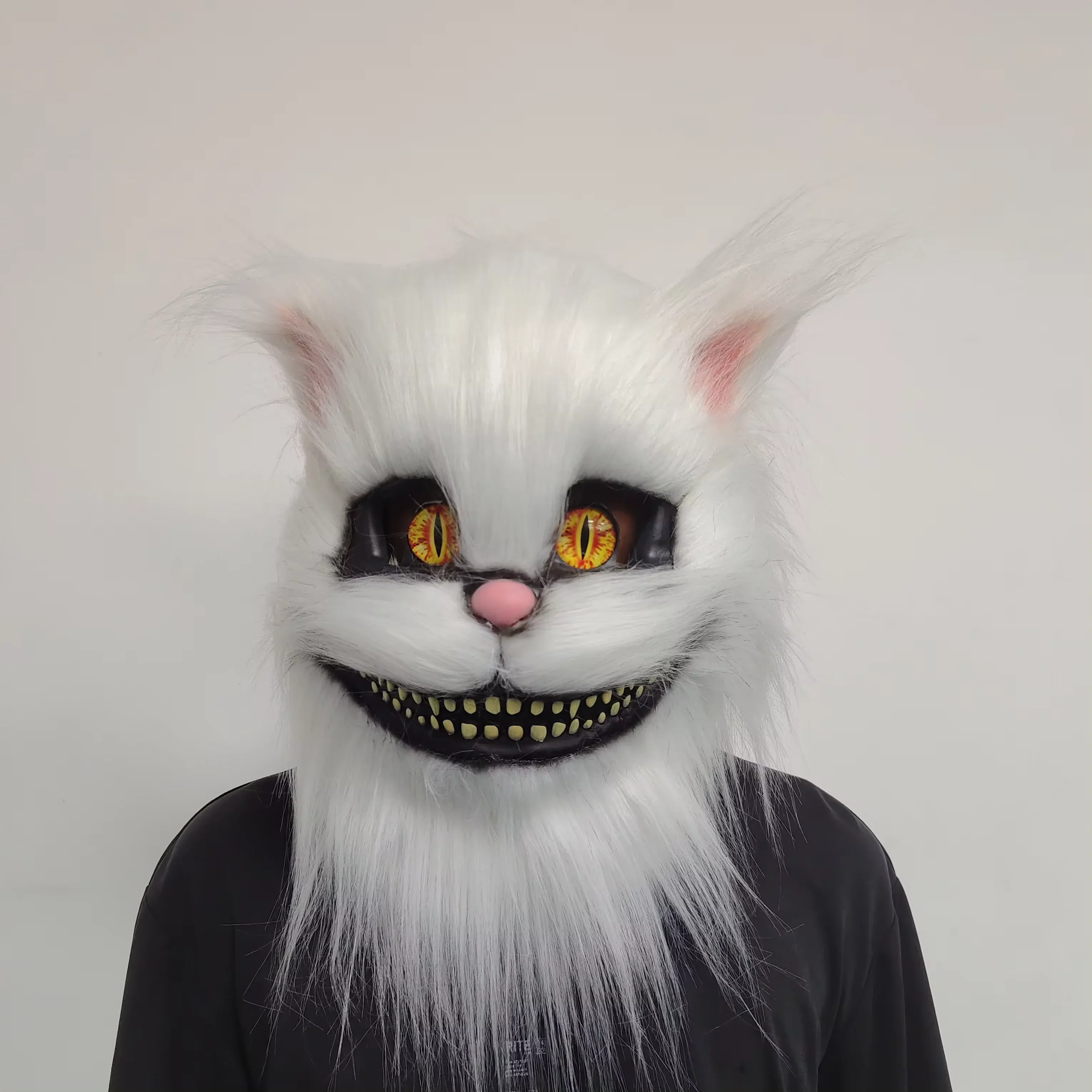 Role Playing Masks Costumes White Cat Headgear Animal Masks Standing Models Animal Latex Cat Headgear Masks Halloween Party Prop