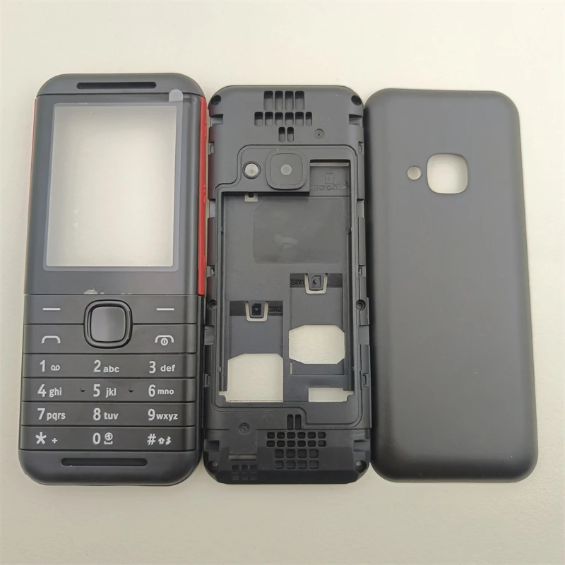 

10Pcs/Lote For Nokia 5310 4G 2020 Full Mobile Phone Housing Cover Case+English Keypad Replacement Parts