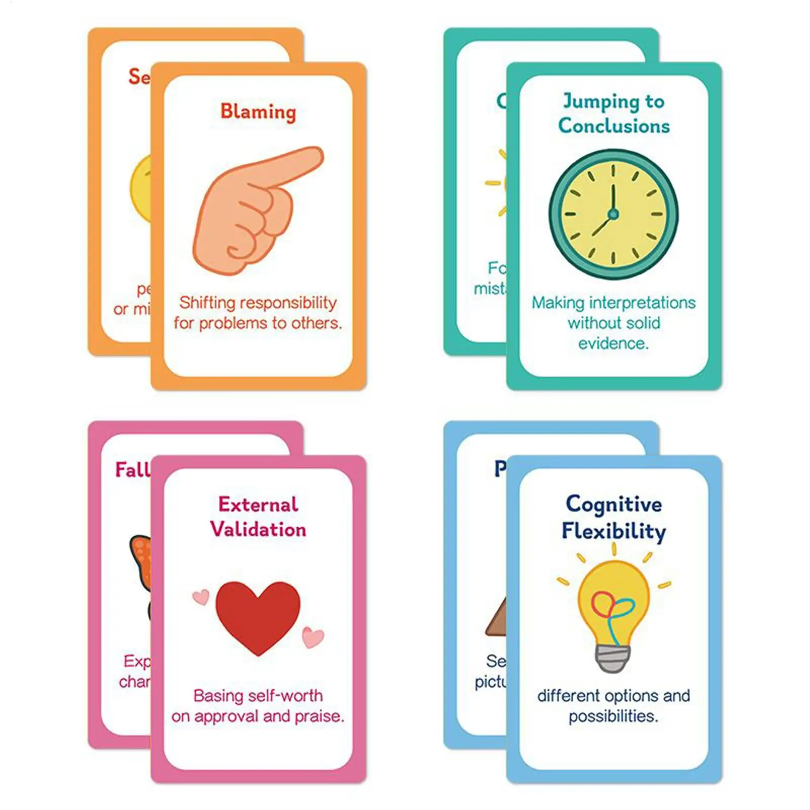 Cartes de santé mentale 110 pièces cartes de psychologie pour adolescents fournitures de gestion émotionnelle pour adultes adolescents étudiants personnels