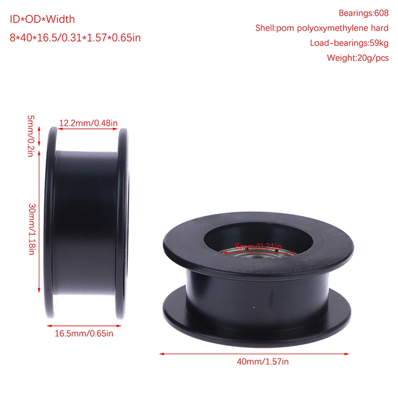 Polea mecánica acanalada de Metal, rueda rodante de ranura en H, accesorios mecánicos de conducción, 1 piezas, 6088ZZ