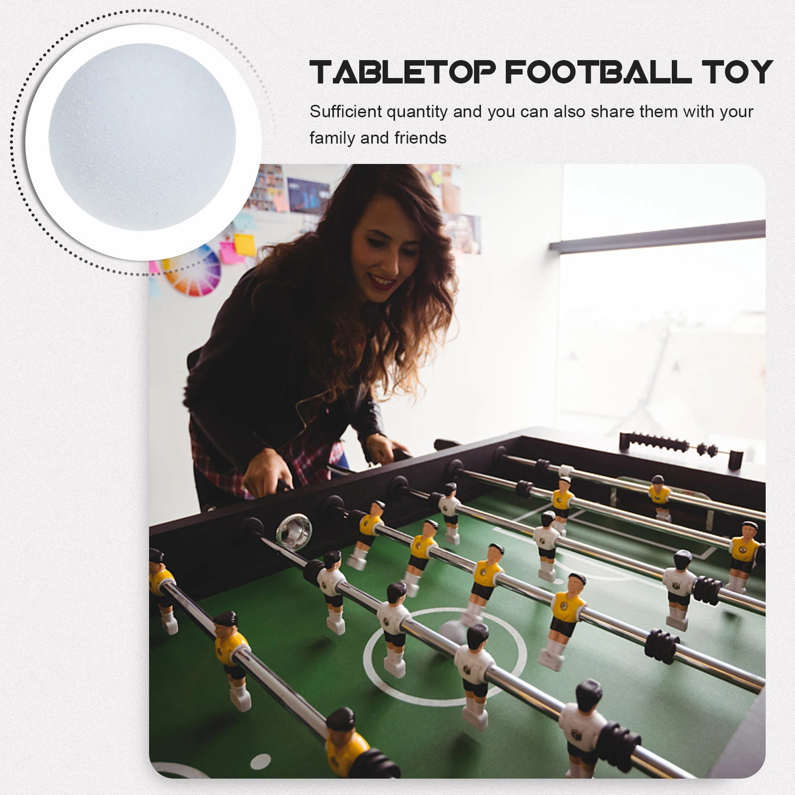 

3pcs 36mm White Mini Foosball Balls Replacement Table Soccer Balls Kids Game Toy Portable Wear Resistant Professional