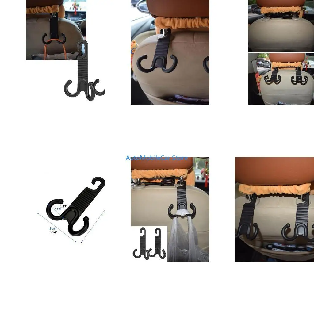 G8TE Car for Seat Coat Headrest Double Hook Organiser Portable Hanger Storage Groceri