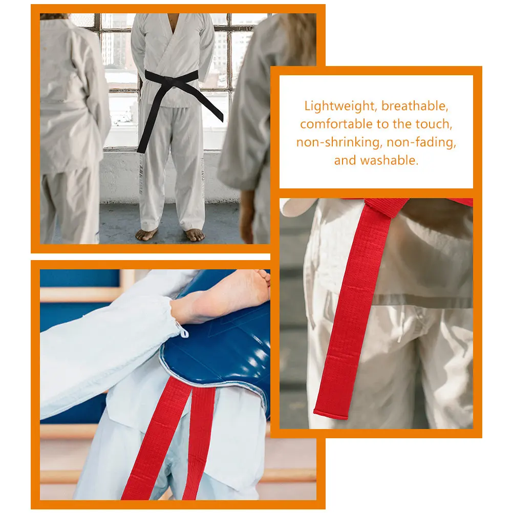 3Pcs Cotton Taekwondo Belts for Martial Arts Training Lightweight Breathable Non-Shrinking Washable Karate Belts for Teens