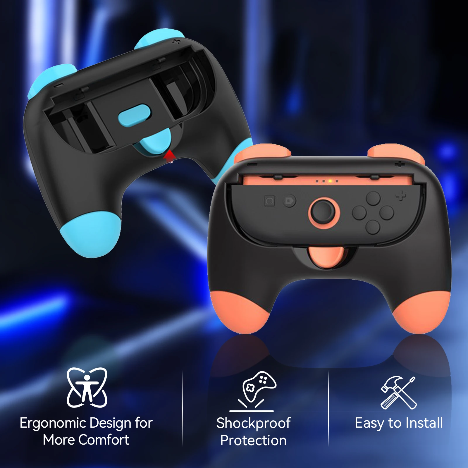 For Switch 2 Controller Grips Ergonomic Handles for Switch 2 Joy-Con Anti-Slip & Lightweight Switch 2 Joy-PAD Grips 2 Packs