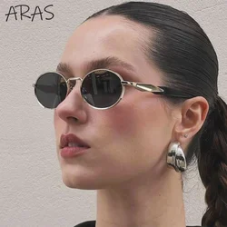 Small Oval Metal Sunglasses Women Men 2026 NEW Luxury Brand Fashion Round Frame Sun Glasses For Lady Retro Eyewear Unisex Shades