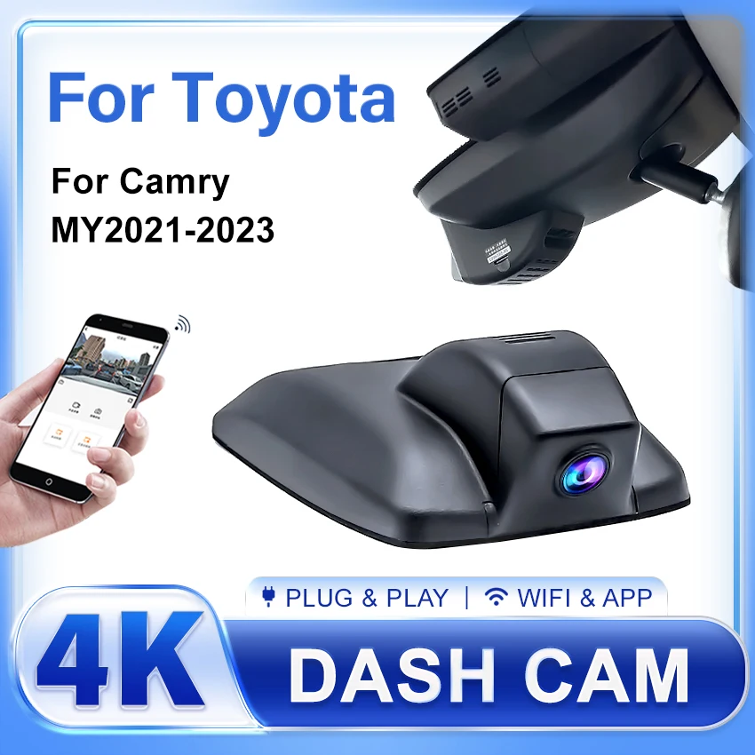 

Car DVR Dash Camera for Toyota Camry 8th Gen (XV70) 2023 2022 2021,Plug and Play 4K 2160P UHD Dash Cam Wifi Video Recorder