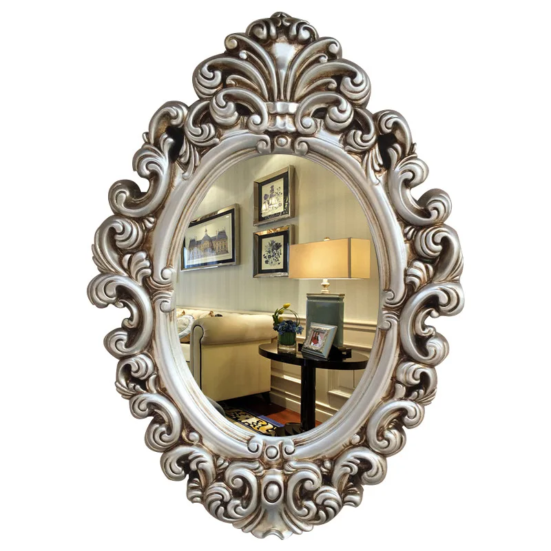 

European, French, retro, bathroom mirror, light luxury bathroom wall mirror
