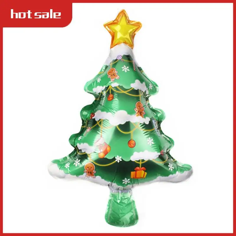 A21I-60PCS Christmas Balloons Aluminum Foil Small Balloon Toy Xmas Tree Gingerbread Man Santa Birthday Party Holiday Decorati Du