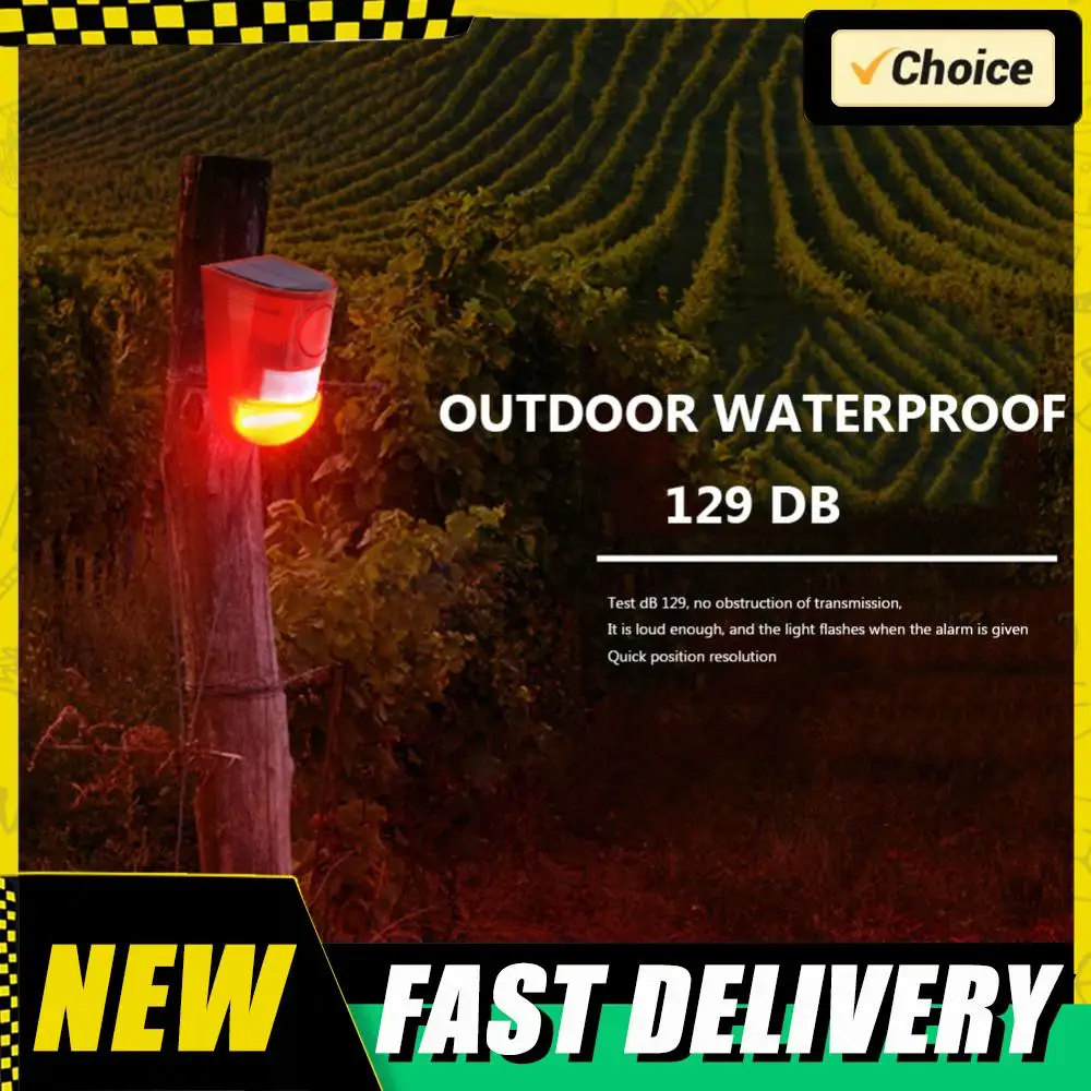 

Solar Infrared Motion Sensor Alarm Remote Control Security Alarm System Multifunctional Portable for Villa Farm Yard Garden