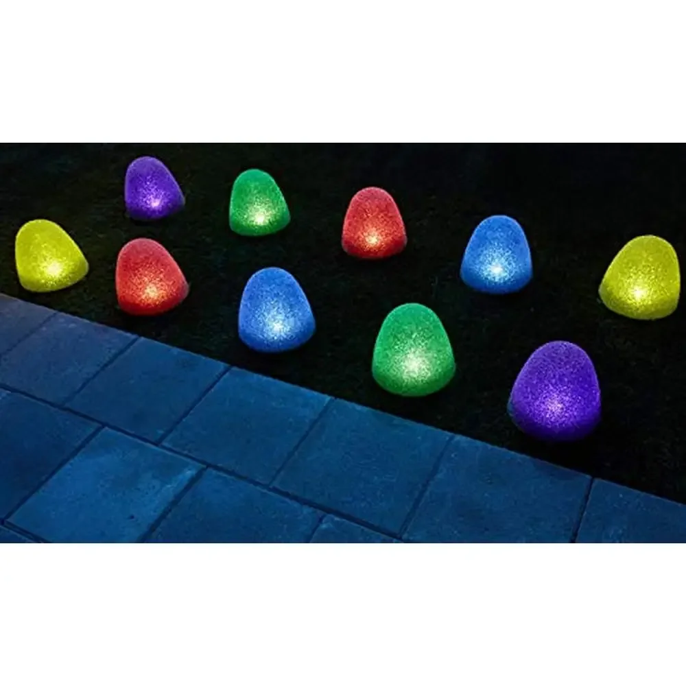 10 Pack LED Gumdrop Christmas Pathway Lights Multicolor Electric Waterproof Outdoor Decor