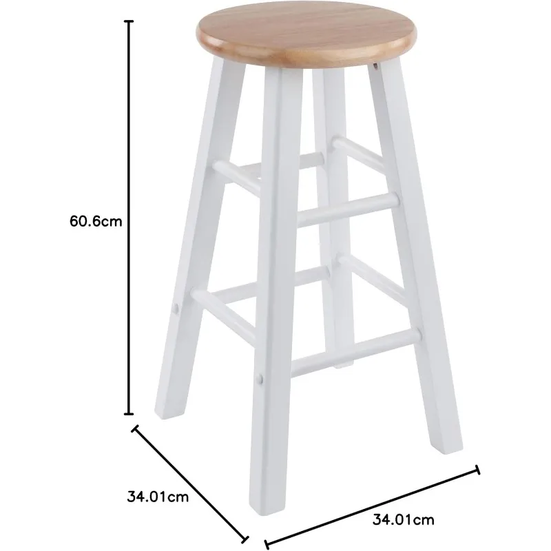 Element Thekenhocker, Natur & Weiß, 24", 2-teiliges Set