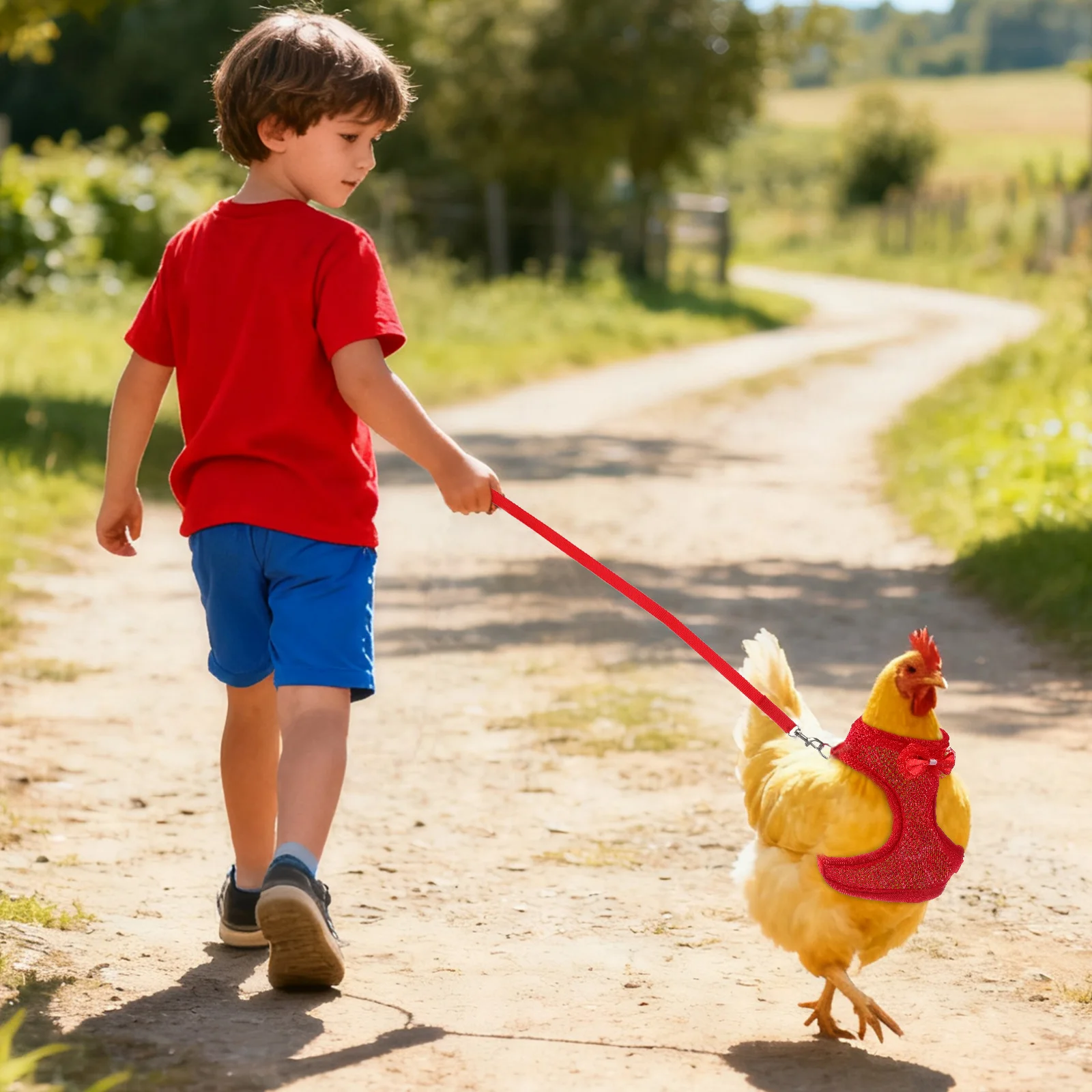 

1Set Pet Hen Harness and Leash Combo Tough Pulling Rope for Chicken Walking Outdoor Fun Secure Comfortable Fit