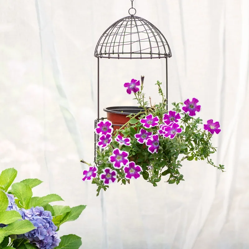 Wrought iron bird cage large hanging basket outdoor garden decoration hanging basin hanging basin ins wind garden groceries hang