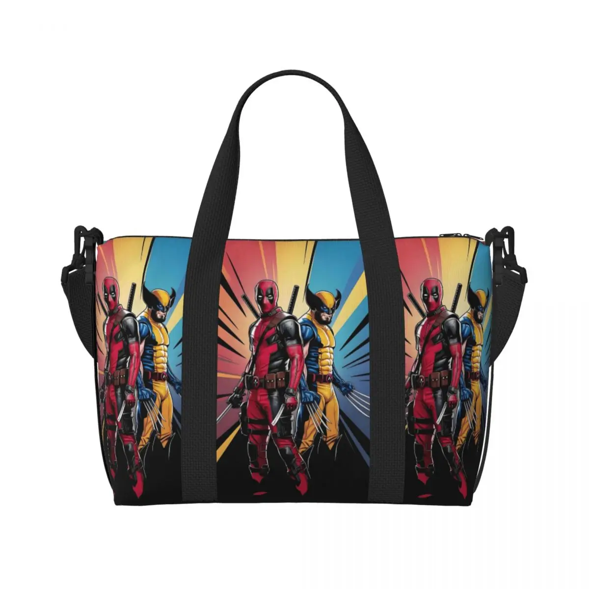 

Custom Wolverine Tote Bag for Women Large Capacity Comics Animation Beach Gym Travel Bags