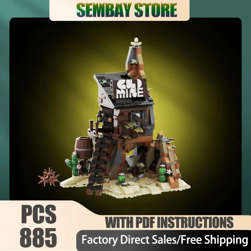 

Pirate Fortress Moc Building Bricks Modular Remake Bandit's Secret Hideout Technology Blocks Christmas DIY Toy Construction Gift